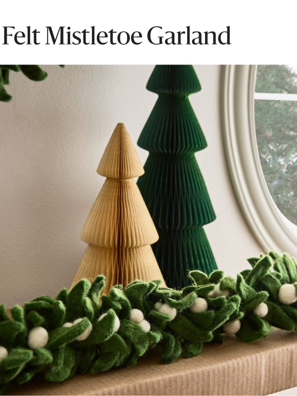 Pottery Barn Wool Felt Mistletoe Garland - Picture 8 of 8